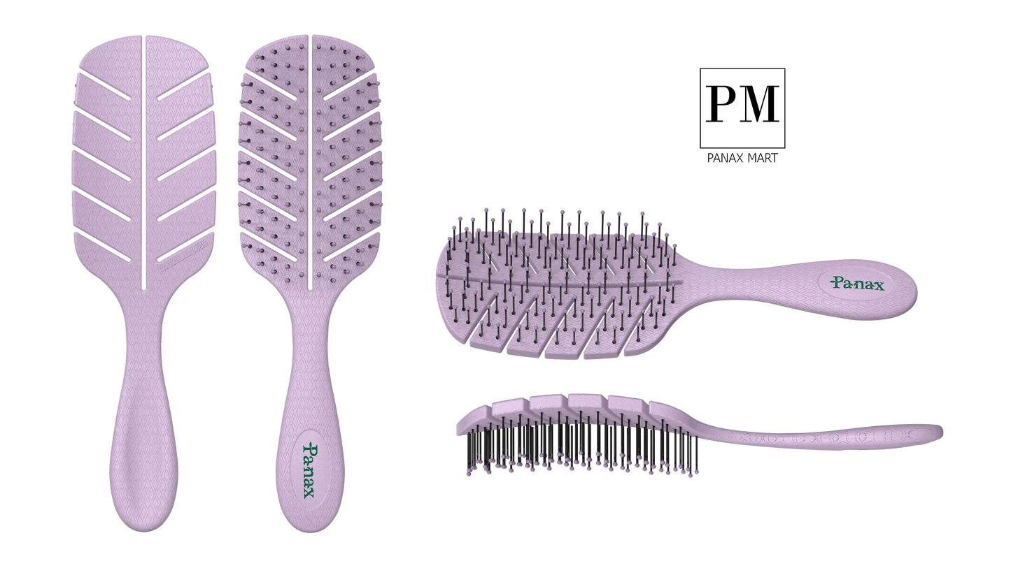 Panax Bio-Friendly Detangler Brush - Ultra-Soft Bristles for Effortless Tangle-Free Hair - Perfect for All Hair Types & Ages, Wet or Dry