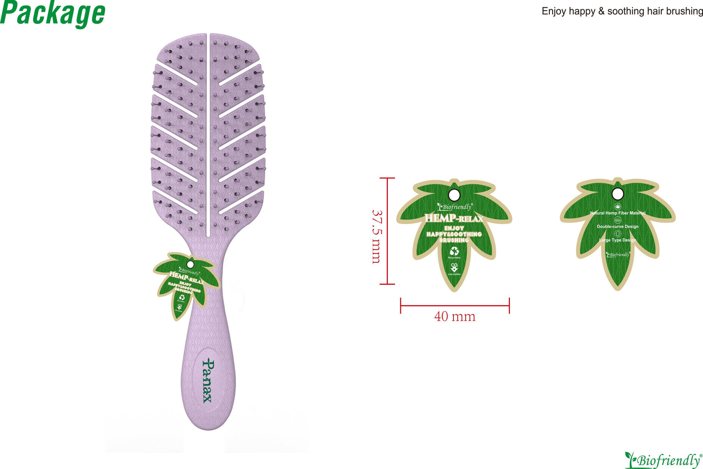 Panax Bio-Friendly Detangler Brush - Ultra-Soft Bristles for Effortless Tangle-Free Hair - Perfect for All Hair Types & Ages, Wet or Dry