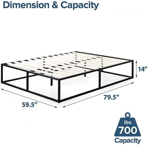 Panax Ben Metal Platform Bed Frame / Mattress Foundation / Wood Slat Support / No Box Spring Needed / Sturdy Steel Structure