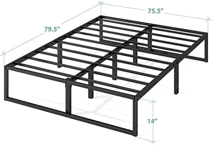 Panax Metal Platform Bed Frame with Steel Slat Support/Mattress Foundation