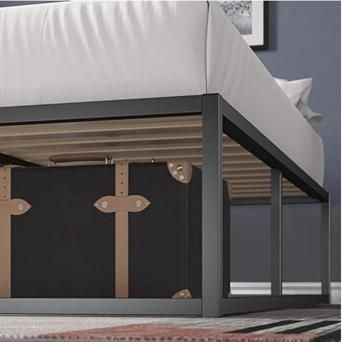 Panax Ben Metal Platform Bed Frame / Mattress Foundation / Wood Slat Support / No Box Spring Needed / Sturdy Steel Structure