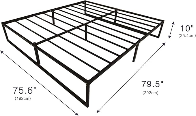 Panax Metal Platform Bed Frame with Steel Slat Support/Mattress Foundation