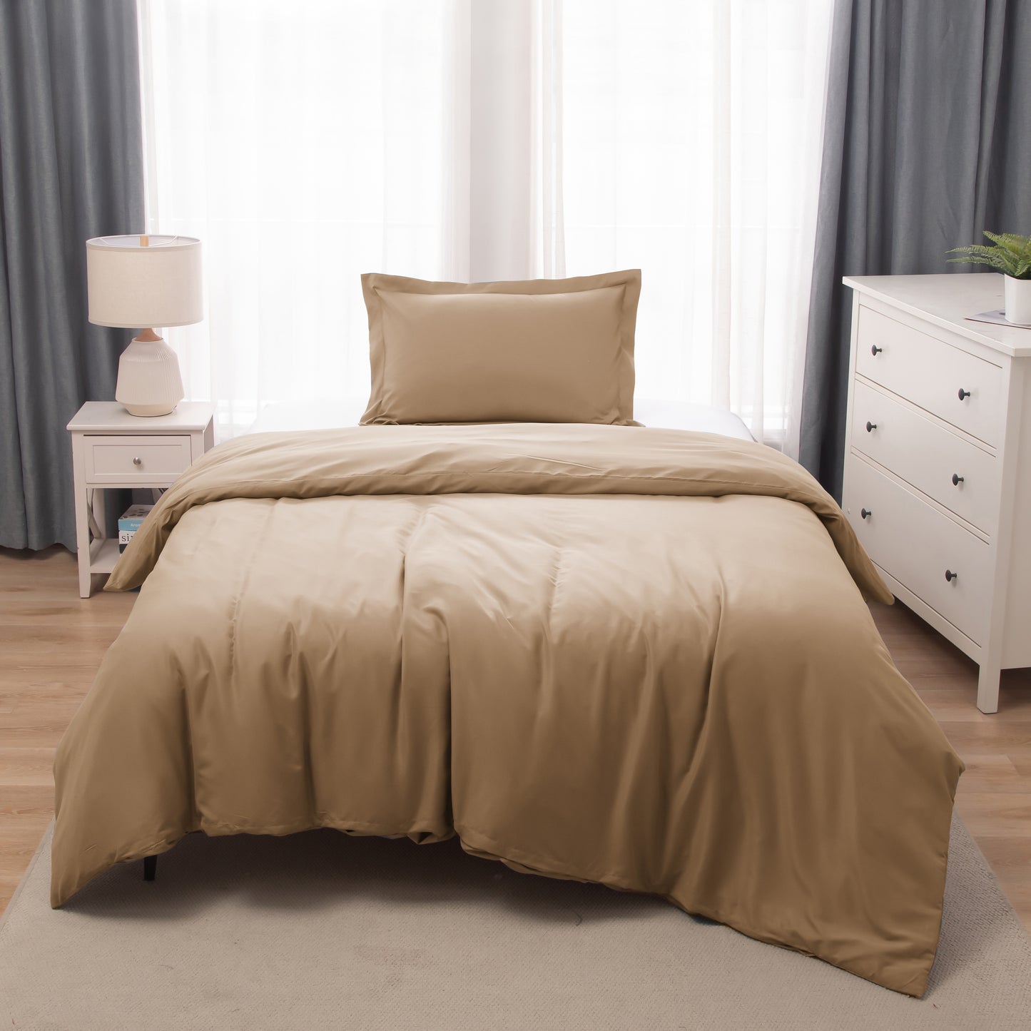 Panax Bedding Premium Microfiber Duvet Cover Set – Multi-Size, Soft, Durable & Easy Care (Coffee)
