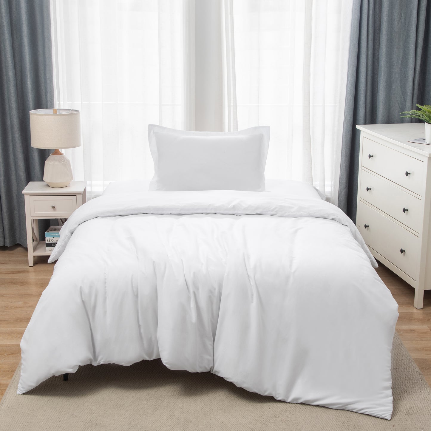 Panax Bedding Premium Microfiber Duvet Cover Set – Multi-Size, Soft, Durable & Easy Care (White)