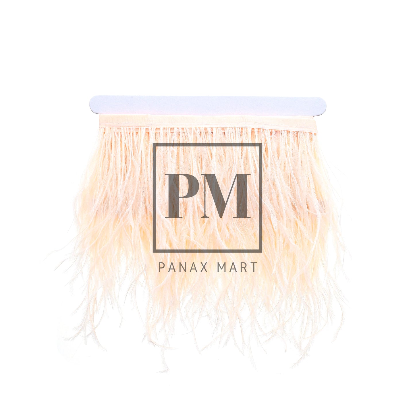 Peach Ostrich Feather Fringe Trim Ribbon