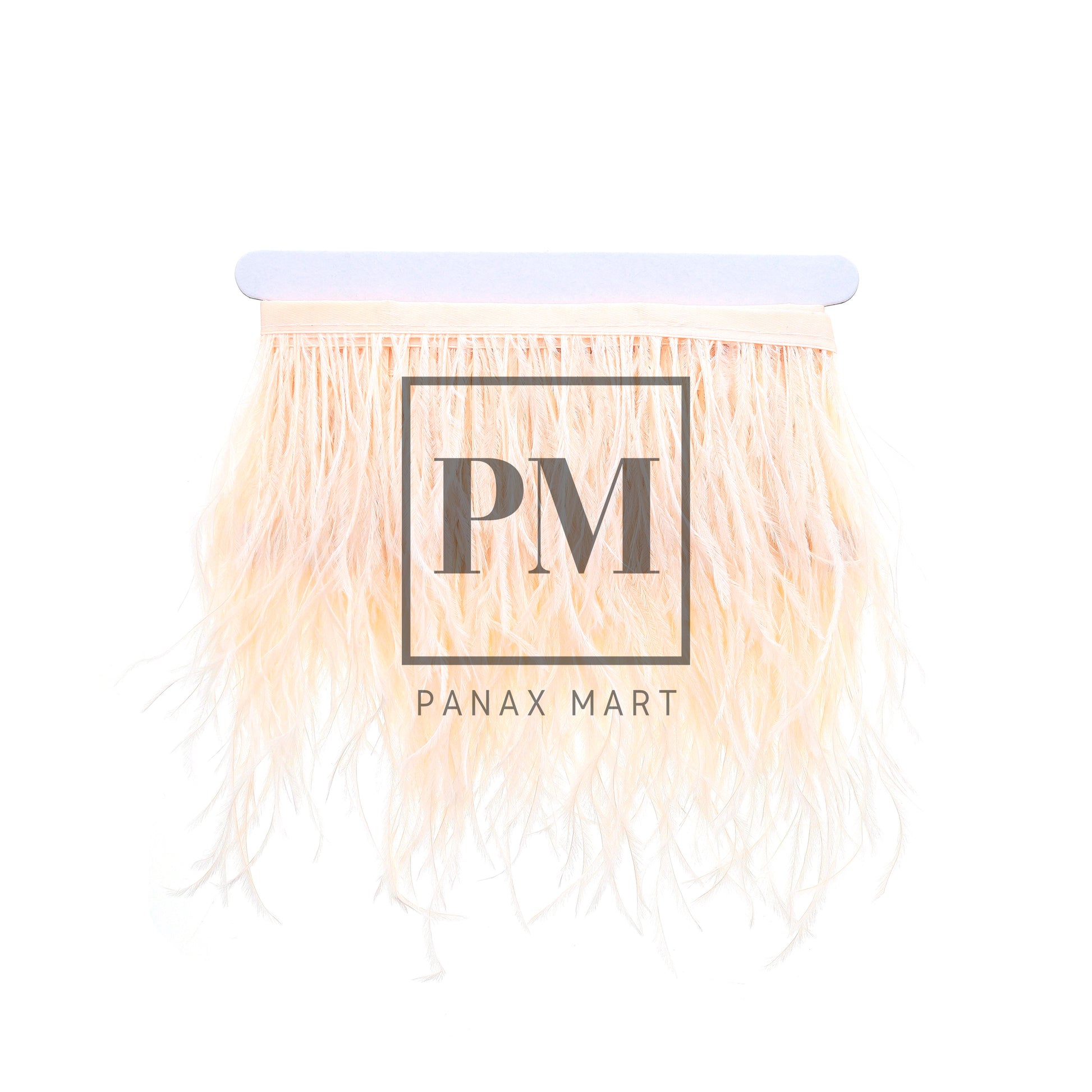 Peach Ostrich Feather Fringe Trim Ribbon