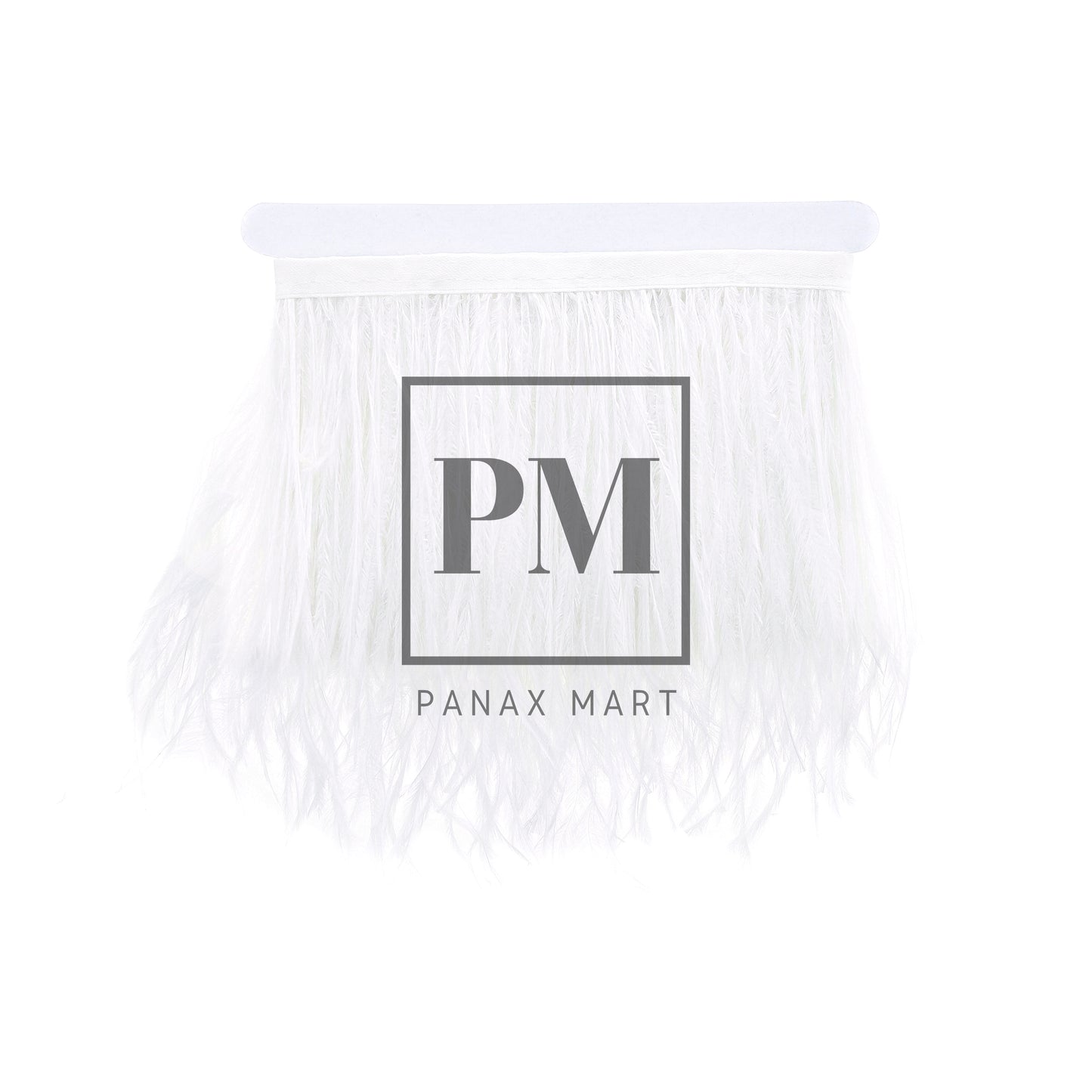 White Ostrich Feather Fringe Trim Ribbon