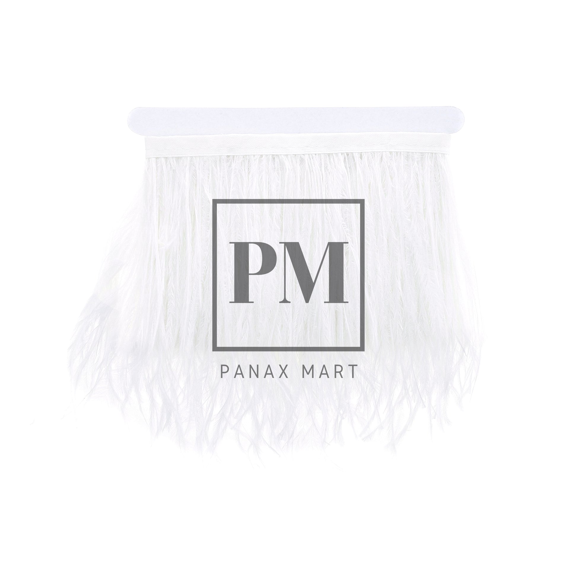 White Ostrich Feather Fringe Trim Ribbon