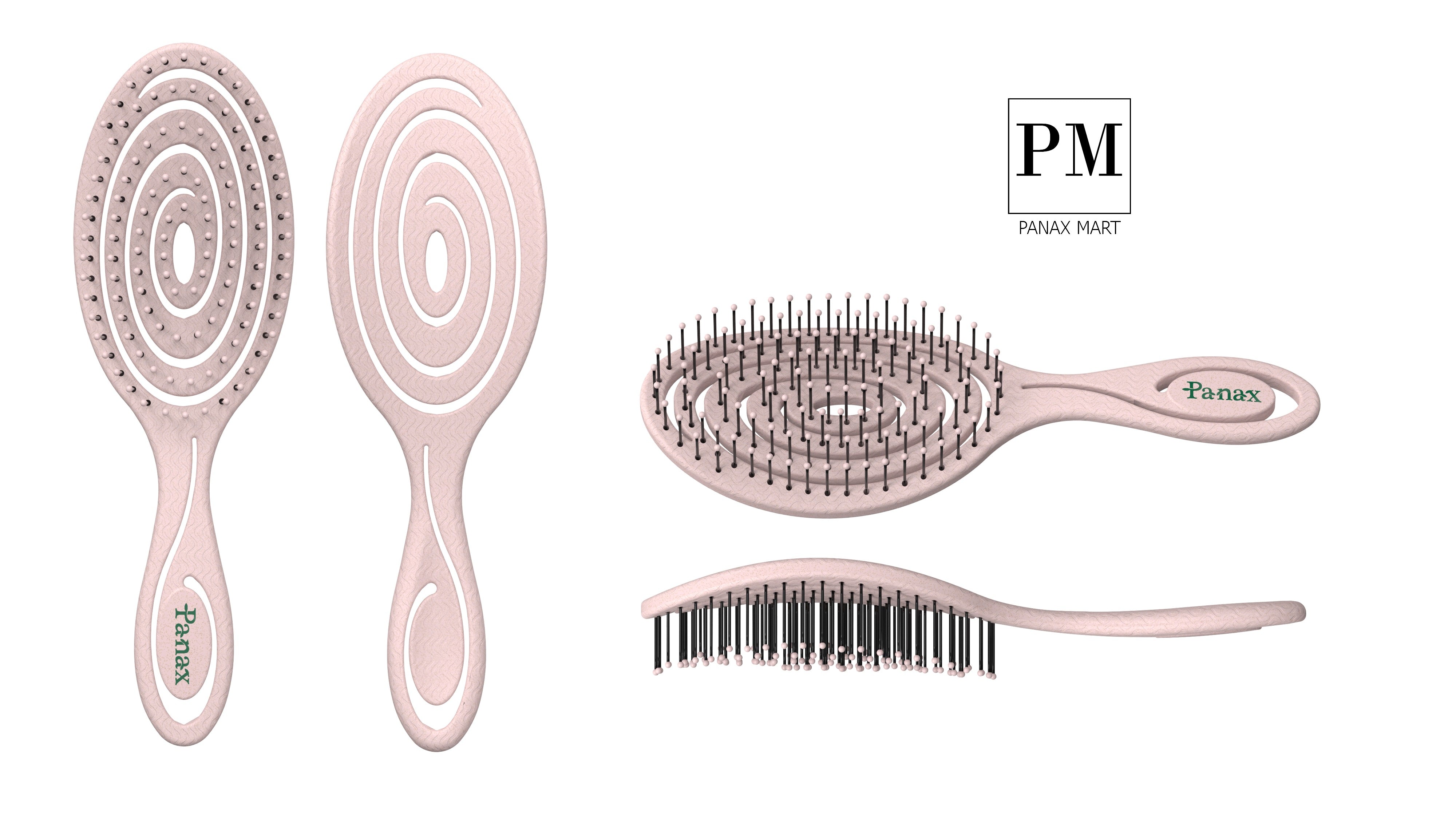 Panax Bio-Friendly Massage & Detangle Brush - Eco-Conscious Comfort for Effortless, Painless Hair Care