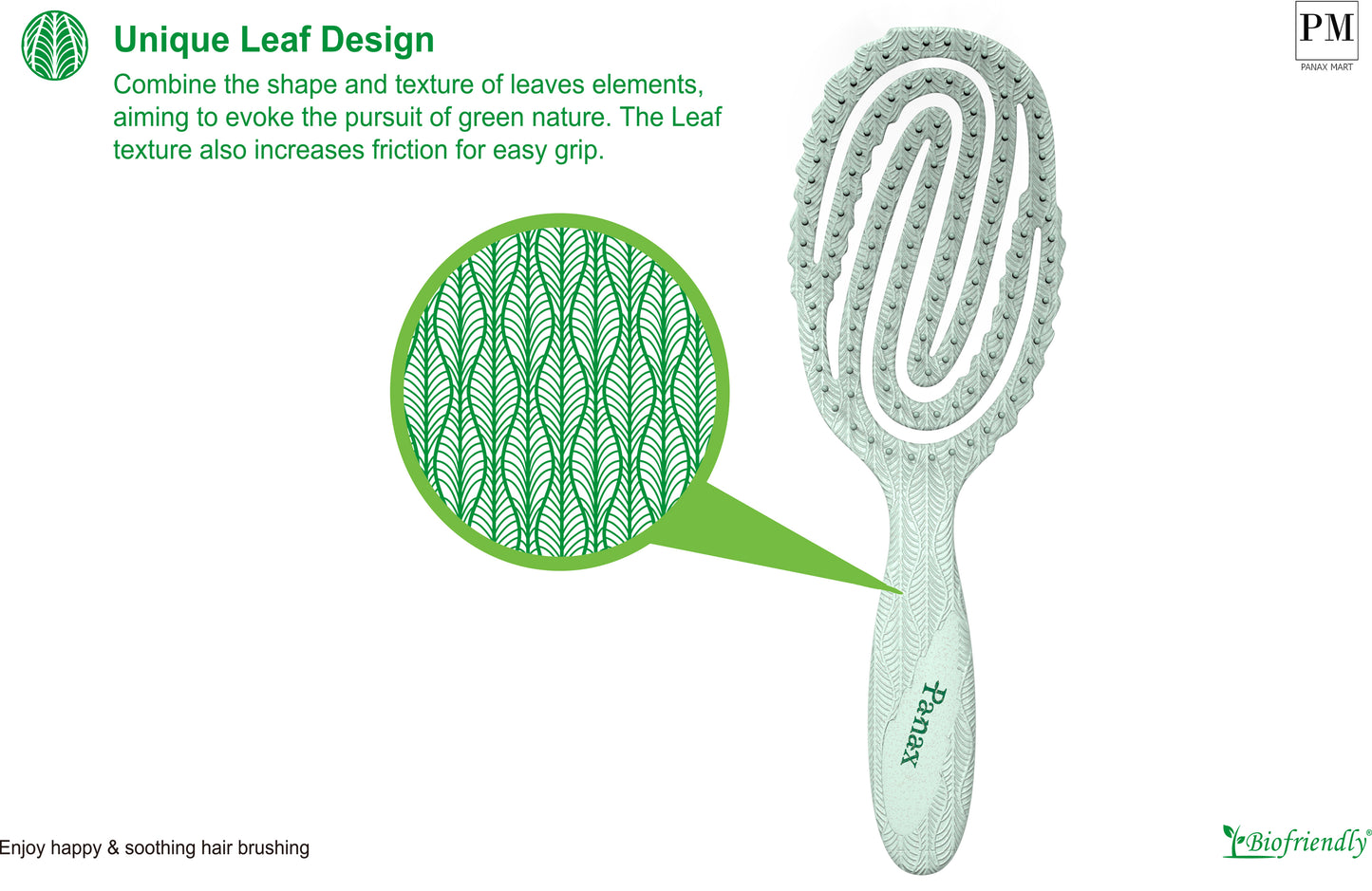 Panax Biodegradable Spiral Brush with Hook - Eco-Friendly Design for Gentle, Efficient Hair Detangling