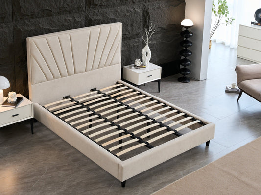 Bed Frame with headboard Beige colour