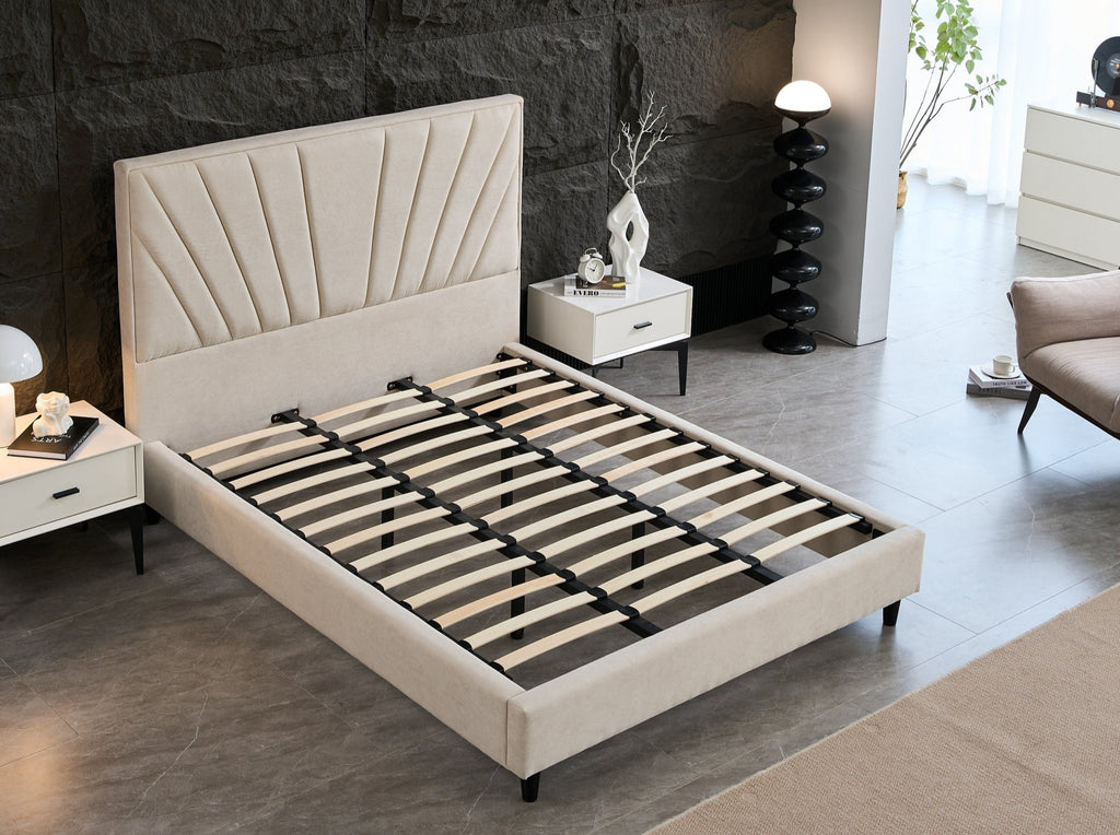 Bed Frame with headboard Beige colour