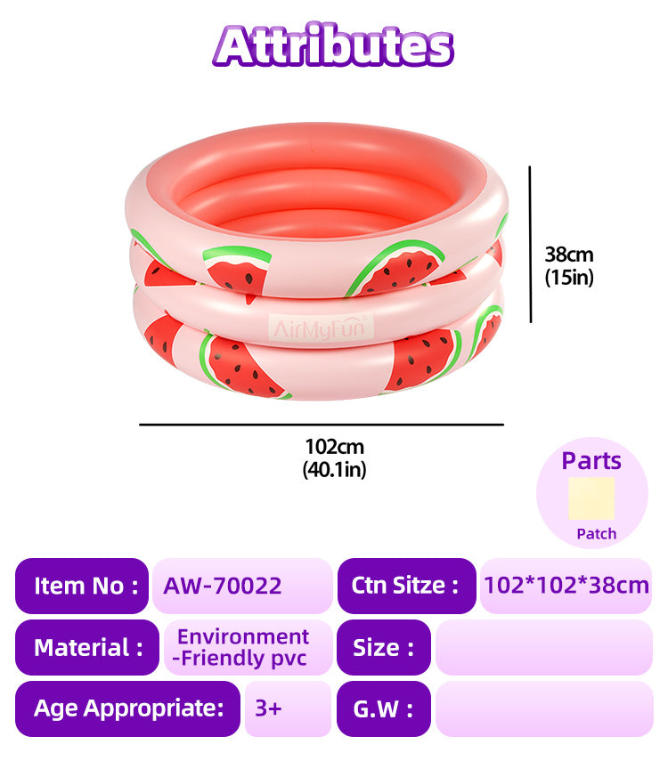 AirMyFun Eco-Friendly Reflexology Design With Watermelon & Pink Play Tub – Three Sizes