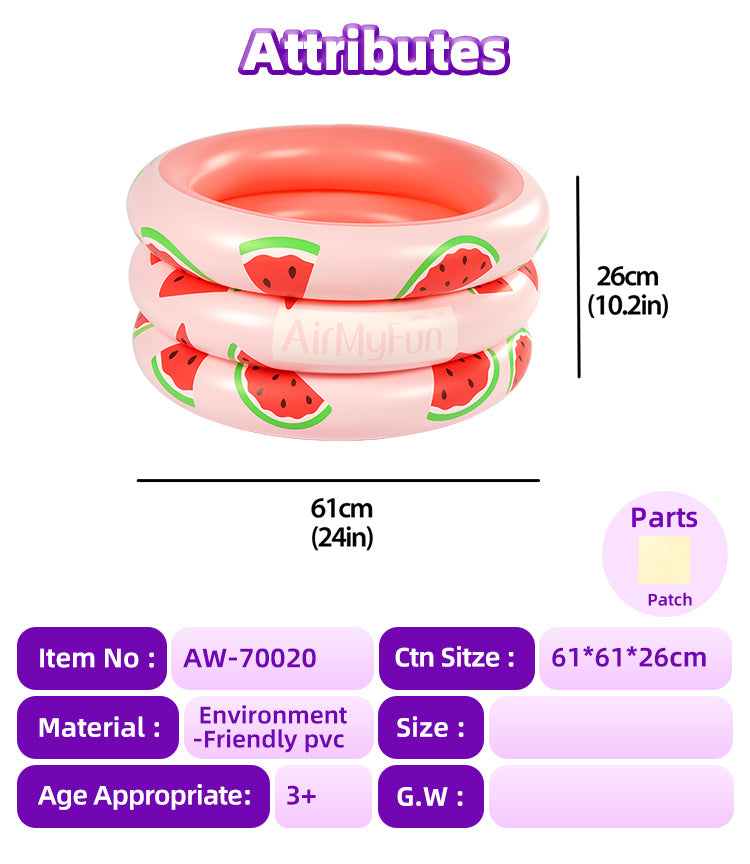 AirMyFun Eco-Friendly Reflexology Design With Watermelon & Pink Play Tub – Three Sizes