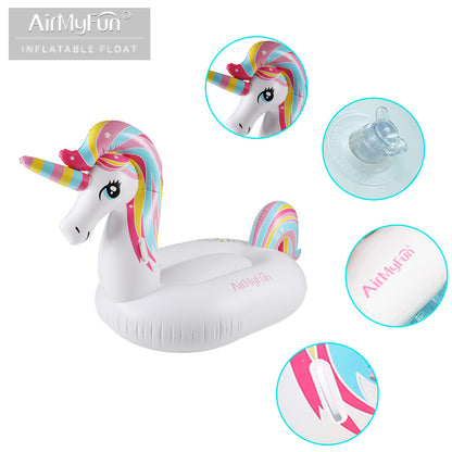 AirMyFun Inflatable Unicorn Swimming Pool Float, Giant Ride On Pool Raft 72.8 X 40.1 X 38.5 inch for Adults and Kids