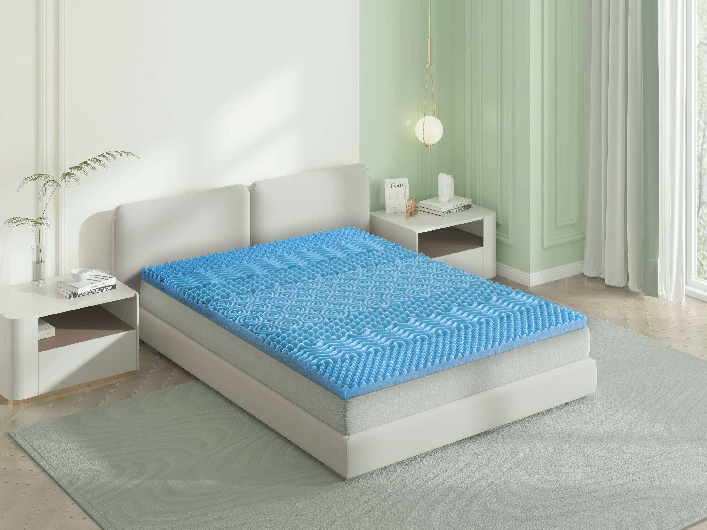 2 Inch 7-Zone Memory Foam Mattress Topper With Cover