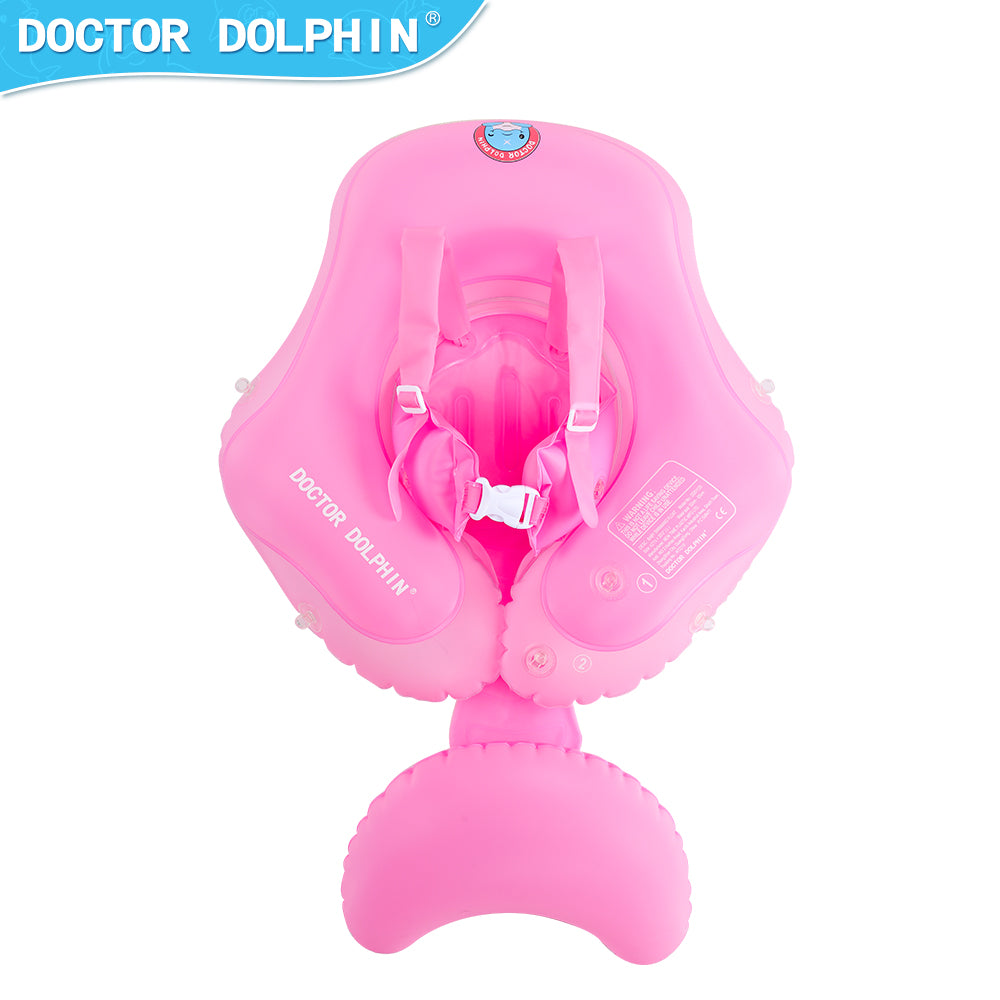 Doctor Dolphin Baby Pool Float with Sun-protect Canopy and Buoy Tail Design Pink