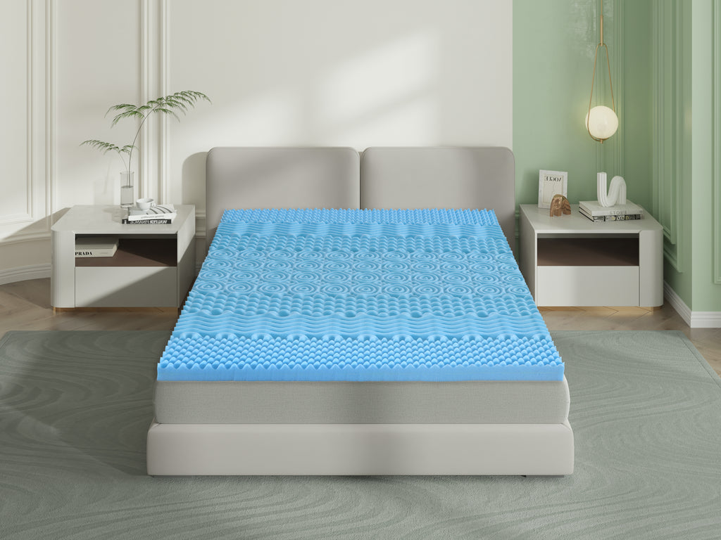 2 Inch 7-Zone Memory Foam Mattress Topper With Cover