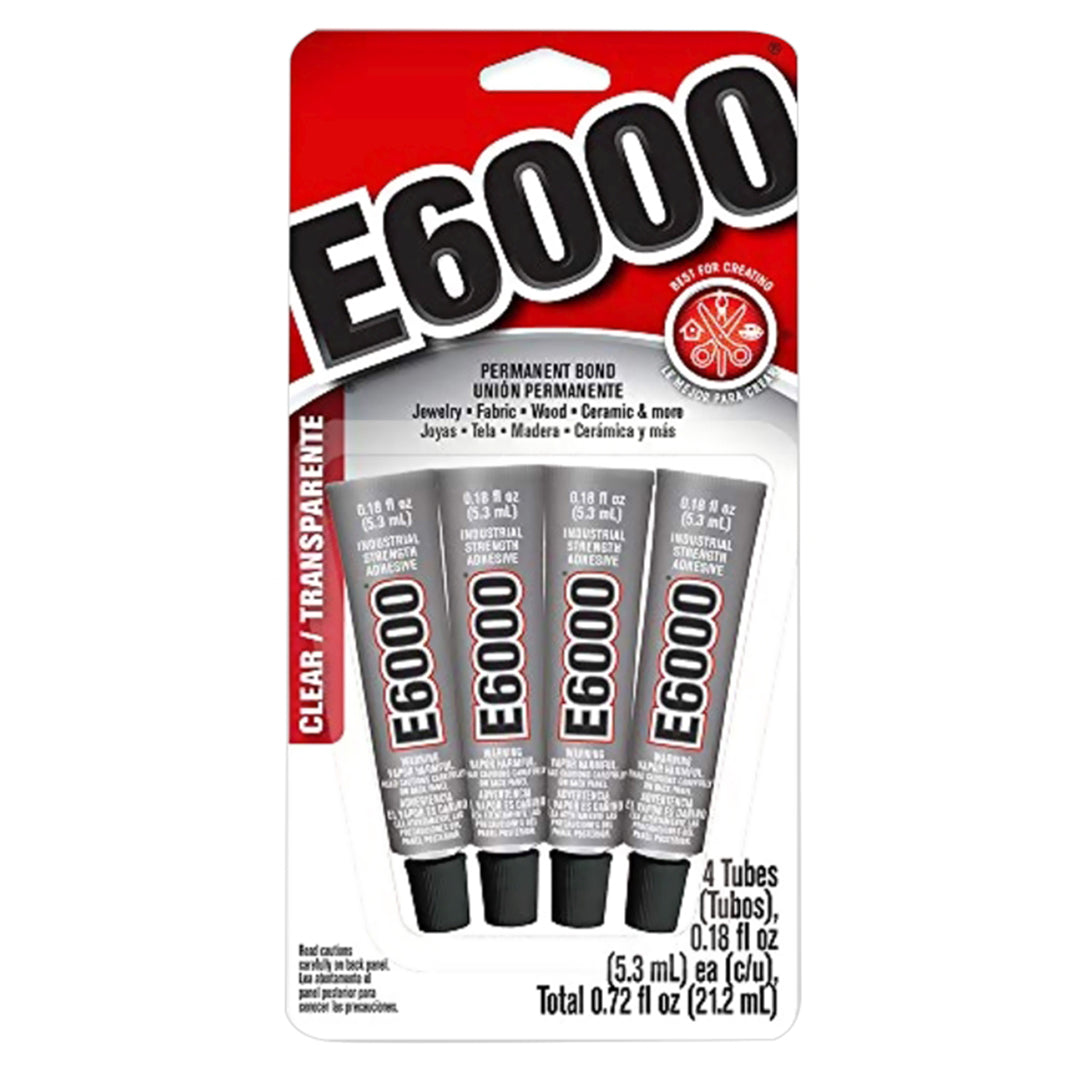 E6000 4-Piece Permanent Bond Adhesive Set Clear 5.3mL
