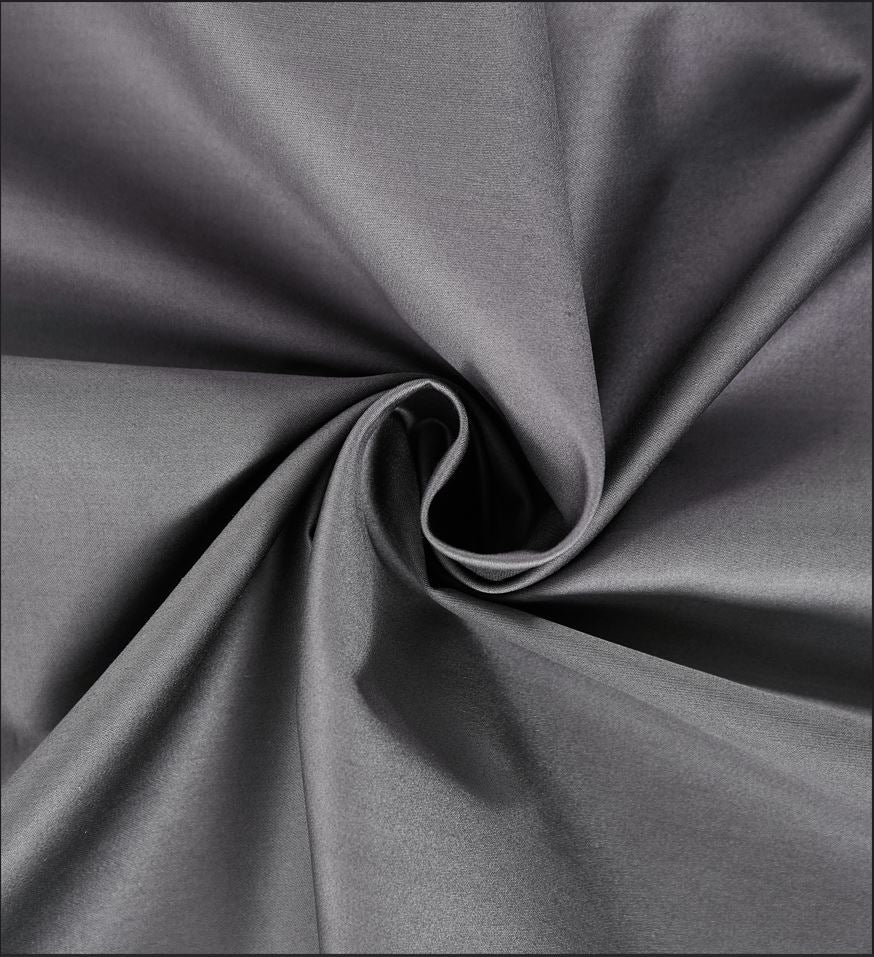 Panax 100% Cotton 80x80s/400TC Luxury Bed Sheet Set with Flat Sheet, Fitted Sheet & Pillowcases (Dark Grey)