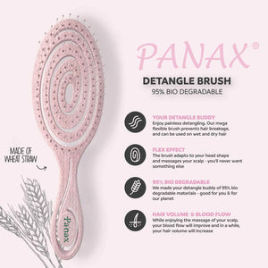 Panax Bio-Friendly Massage & Detangle Brush - Eco-Conscious Comfort for Effortless, Painless Hair Care