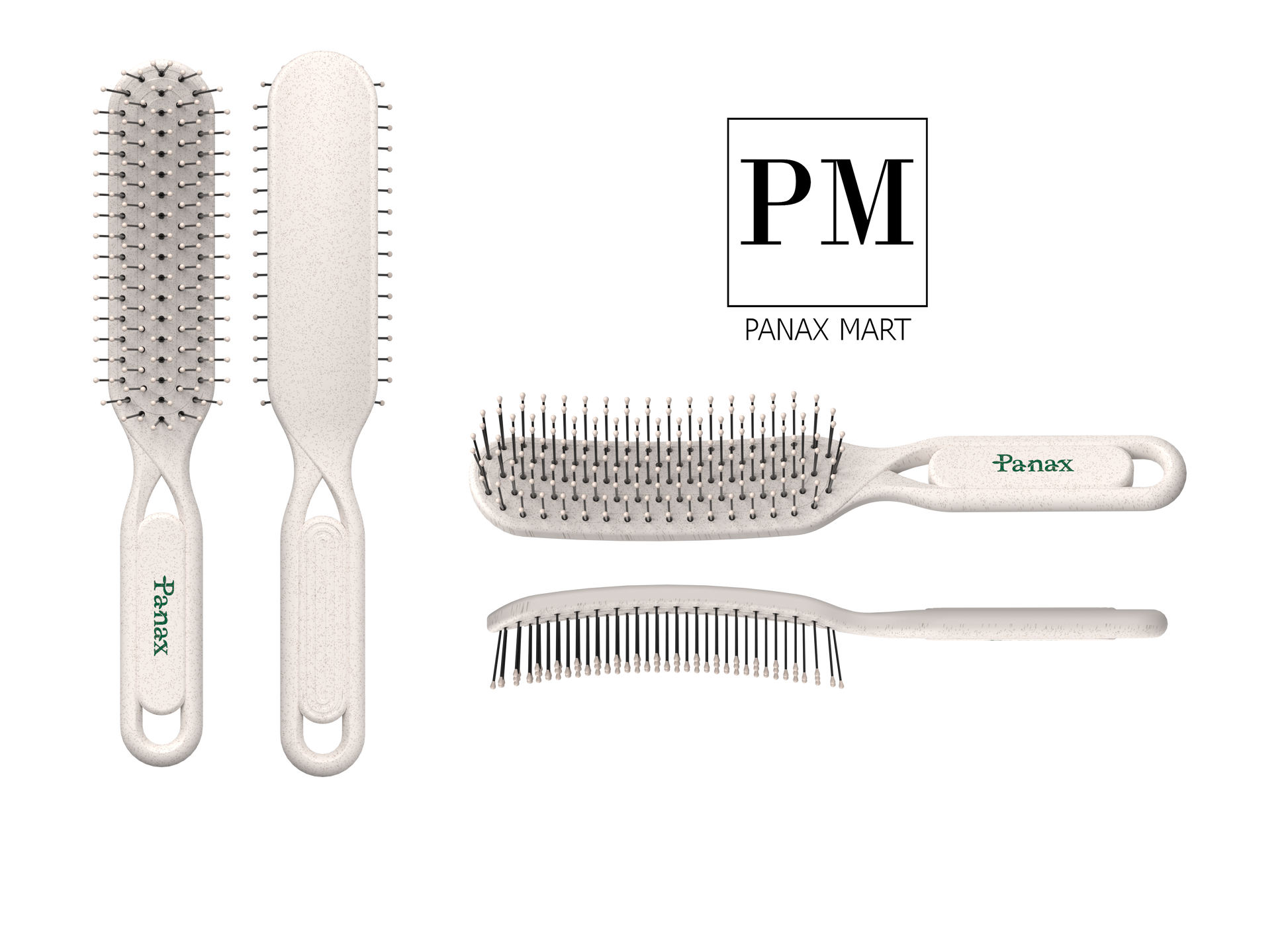 Panax Biodegradable Spiral Brush with Hook - Eco-Friendly Design for Gentle, Efficient Hair Detangling