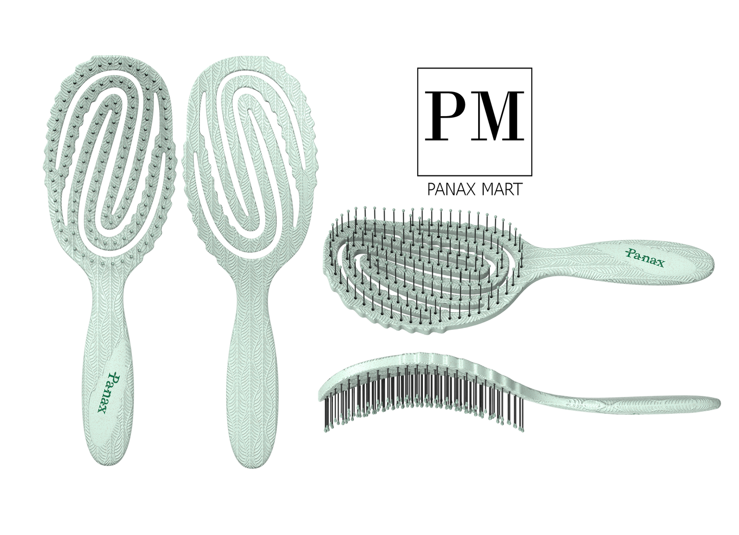 Panax Biodegradable Spiral Brush with Hook - Eco-Friendly Design for Gentle, Efficient Hair Detangling