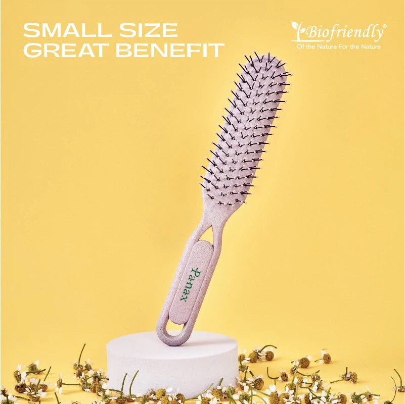 Panax Biodegradable Spiral Brush with Hook - Eco-Friendly Design for Gentle, Efficient Hair Detangling