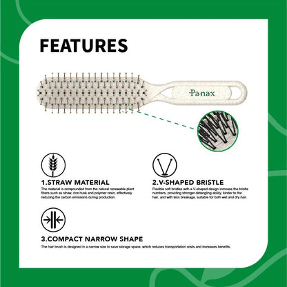 Panax Biodegradable Spiral Brush with Hook - Eco-Friendly Design for Gentle, Efficient Hair Detangling