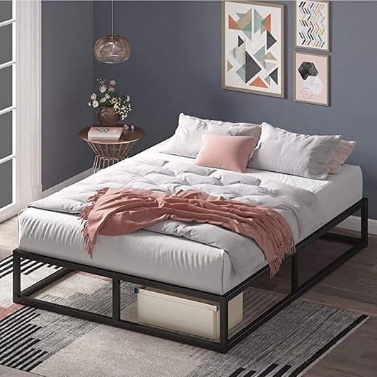 Panax Metal Platform Bed Frame with Steel Slat Support/Mattress Foundation