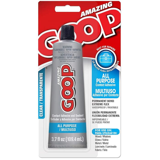 Panax Amazing GOOP All Purpose Contact Adhesive, Single Pack, Transparent 3.7oz (109.4mL)