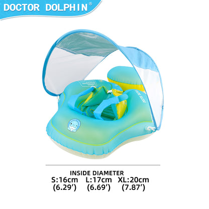 Doctor Dolphin Baby Pool Float with Sun-protect Canopy and Buoy Tail Design