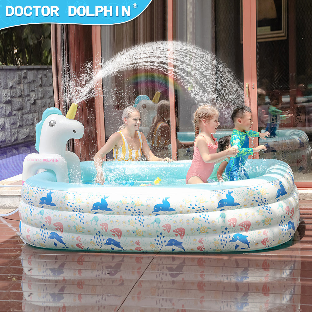 Doctor Dolphin Ocean Kingdom Swim Pool with Unicorn Sprinkler