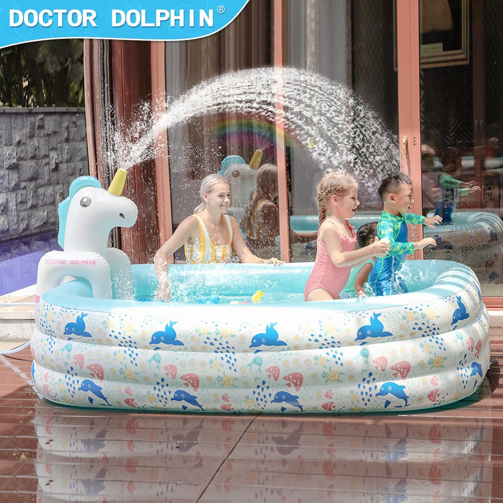 Doctor Dolphin Ocean Kingdom Swim Pool with Unicorn Sprinkler