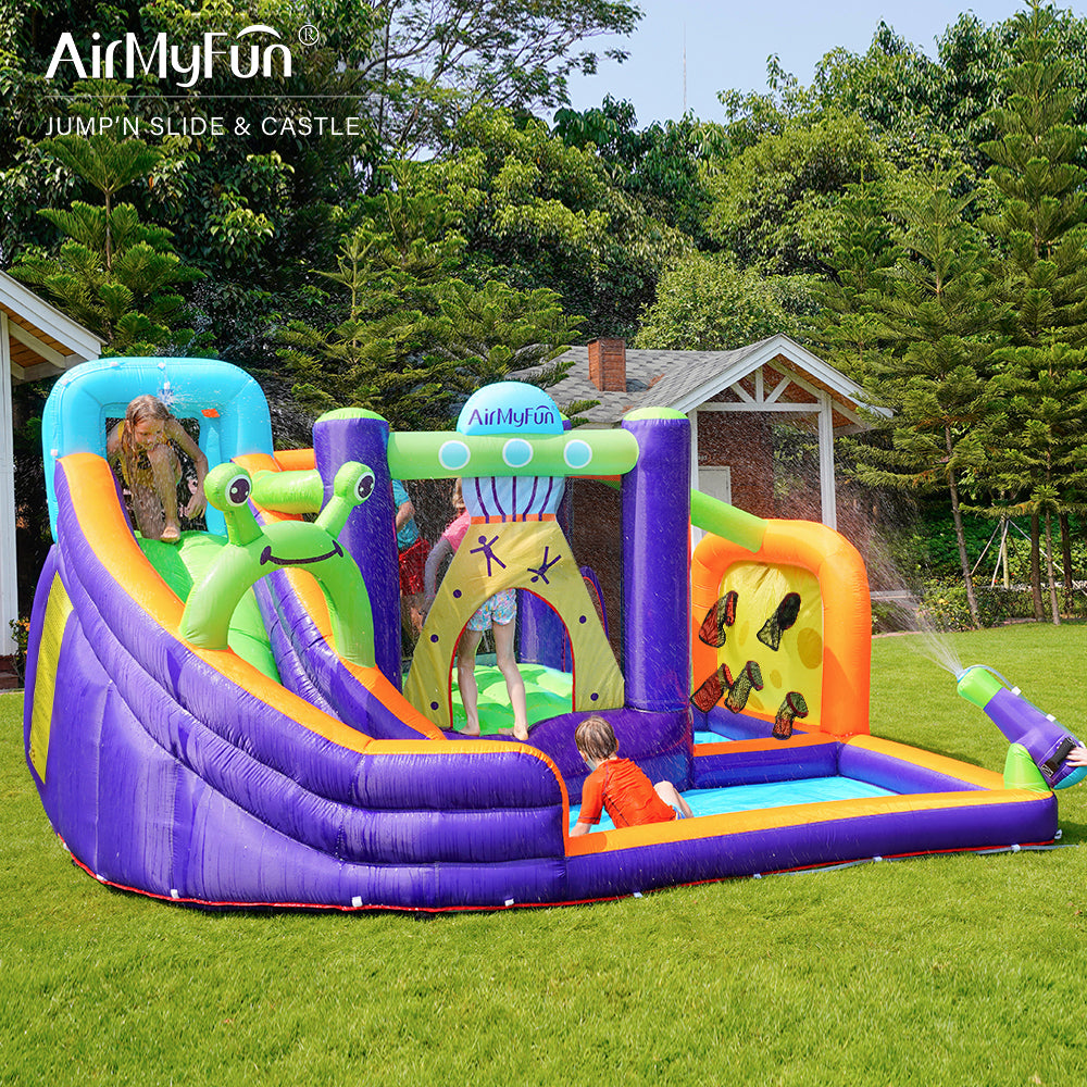 Panax Mart 83022 AirMyFun Inflatable Alien Theme Water Slide