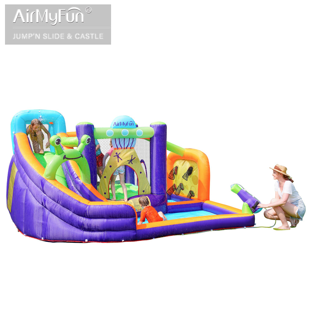 Panax Mart 83022 AirMyFun Inflatable Alien Theme Water Slide