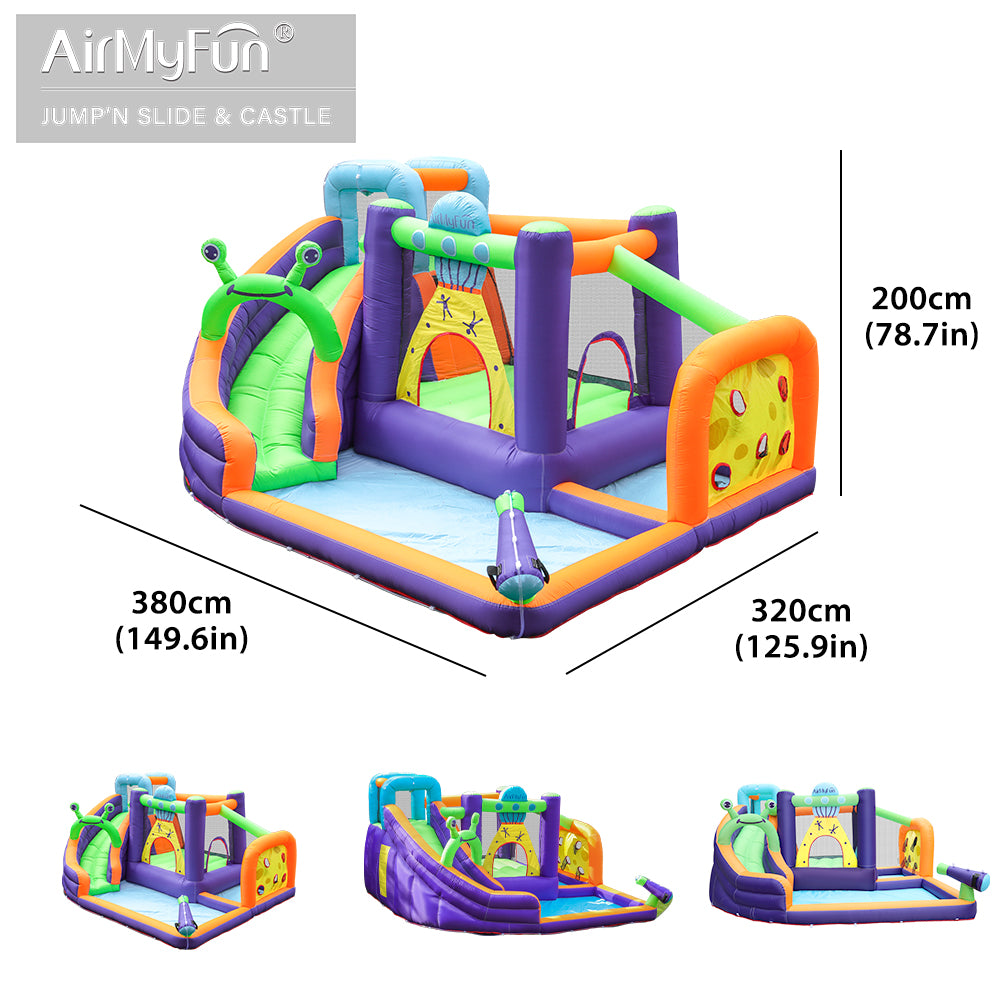 Panax Mart 83022 AirMyFun Inflatable Alien Theme Water Slide