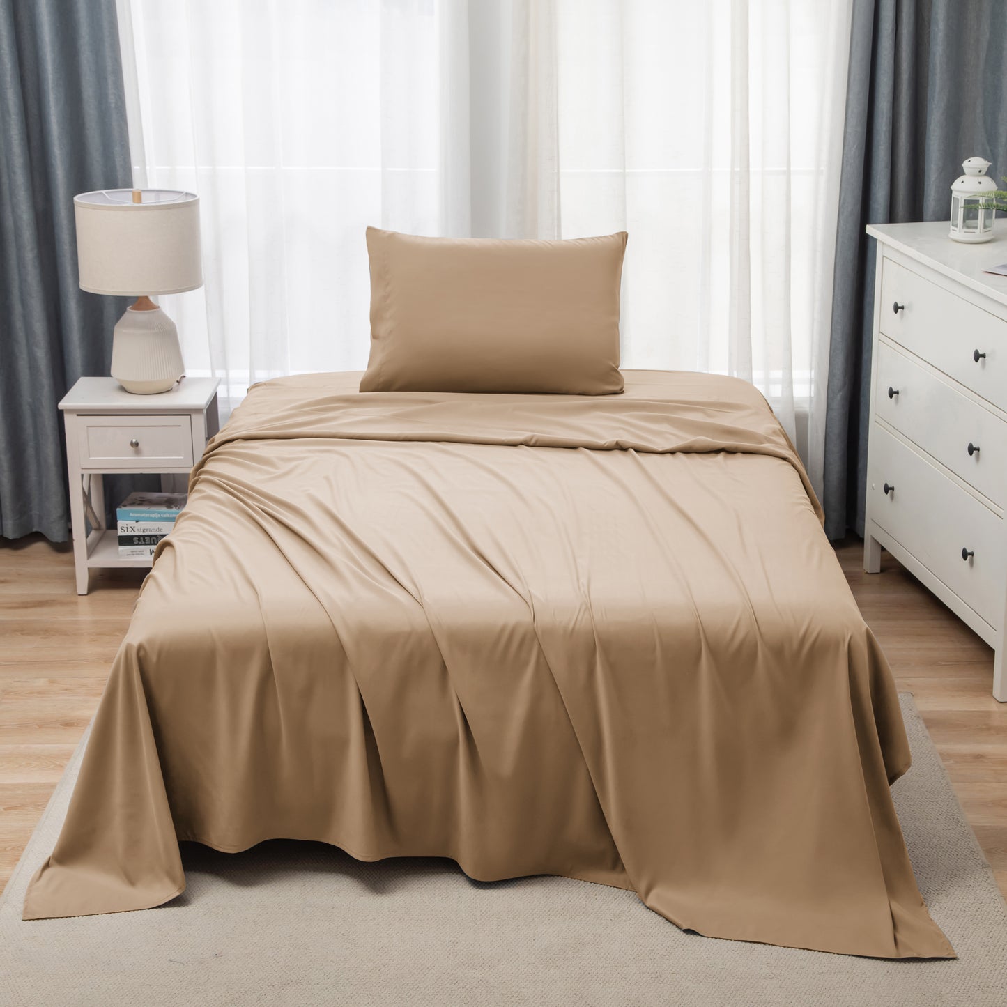 Panax Bedding Multi Size Bed Sheets Set - Brushed Microfiber - Shrinkage and Fade Resistant - Easy Care (Coffee)