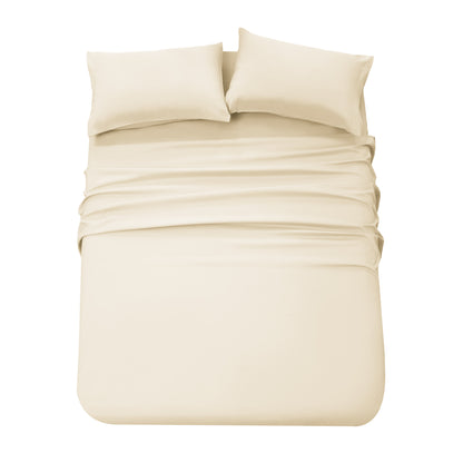 Panax Bedding Multi Size Bed Sheets Set - Brushed Microfiber - Shrinkage and Fade Resistant - Easy Care (Ivory)