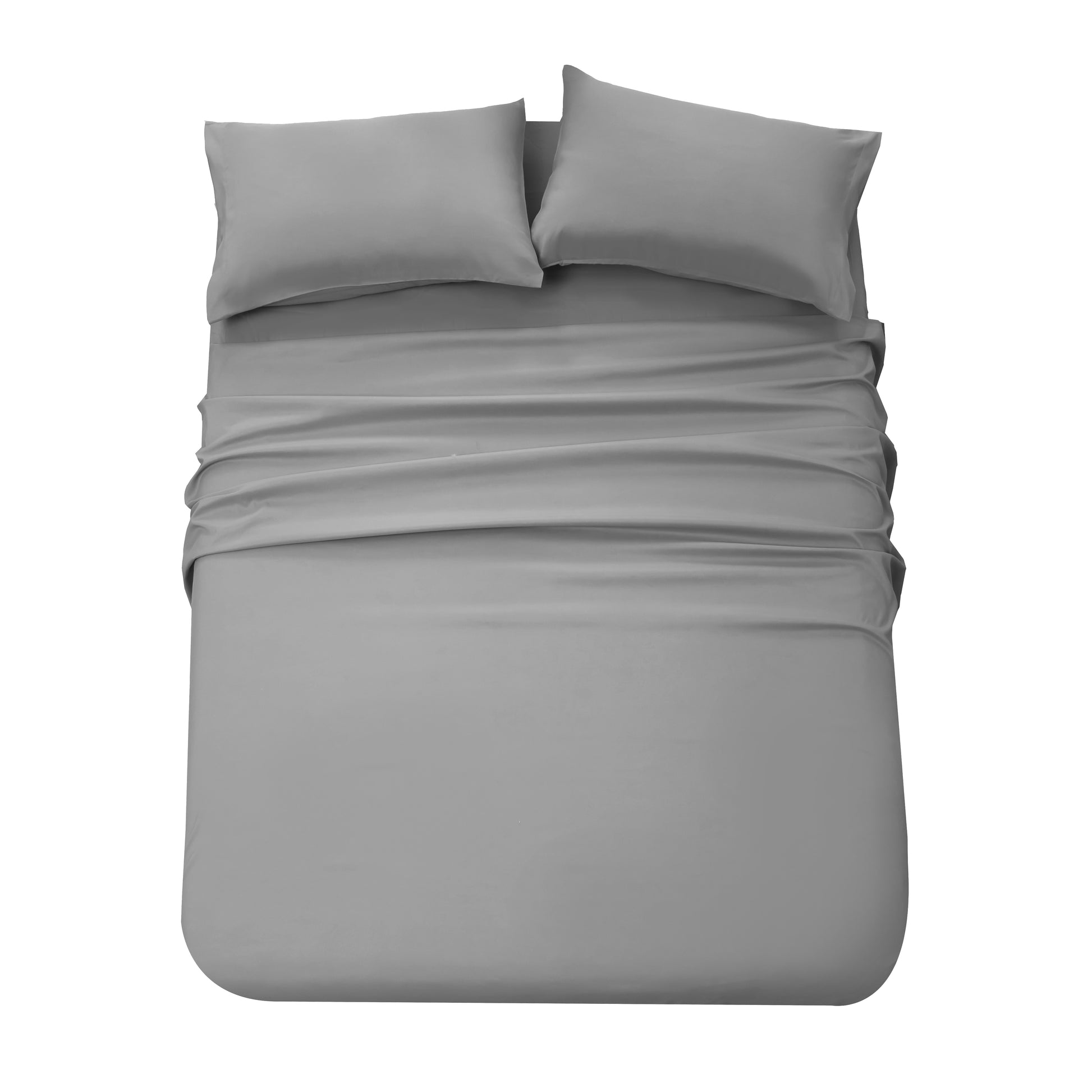 Panax Bedding Multi Size Bed Sheets Set - Brushed Microfiber - Shrinkage and Fade Resistant - Easy Care (Light Grey)