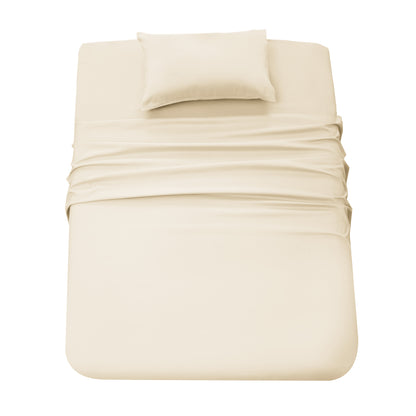 Panax Bedding Multi Size Bed Sheets Set - Brushed Microfiber - Shrinkage and Fade Resistant - Easy Care (Ivory)