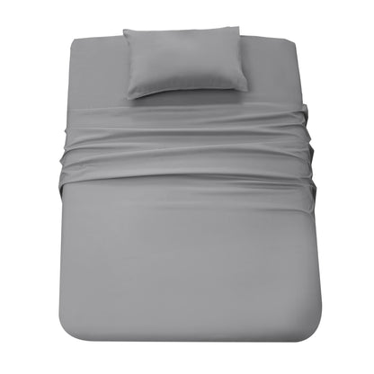 Panax Bedding Multi Size Bed Sheets Set - Brushed Microfiber - Shrinkage and Fade Resistant - Easy Care (Light Grey)