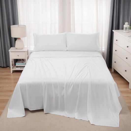 Panax Bedding Multi Size Bed Sheets Set - Brushed Microfiber - Shrinkage and Fade Resistant - Easy Care (White)