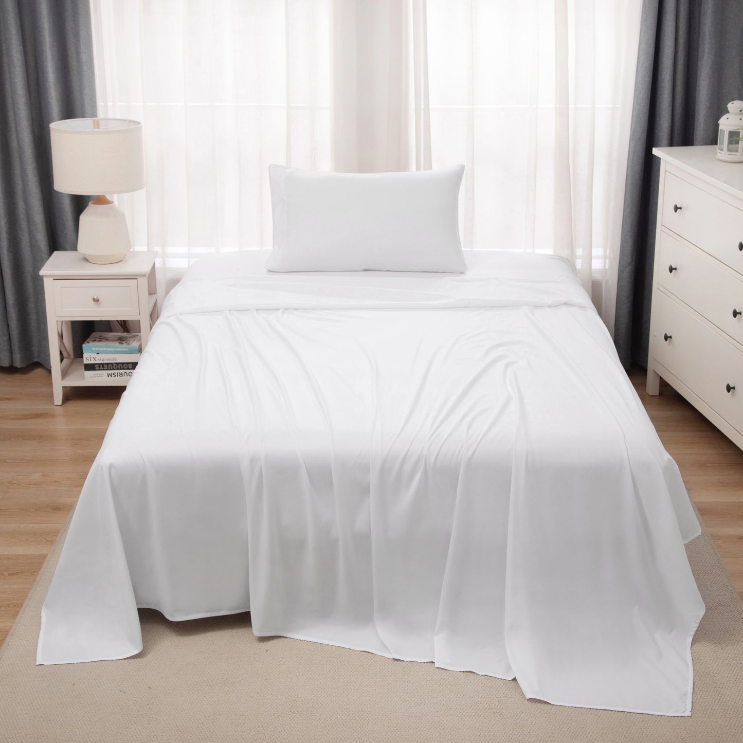 Panax Bedding Multi Size Bed Sheets Set - Brushed Microfiber - Shrinkage and Fade Resistant - Easy Care (White)