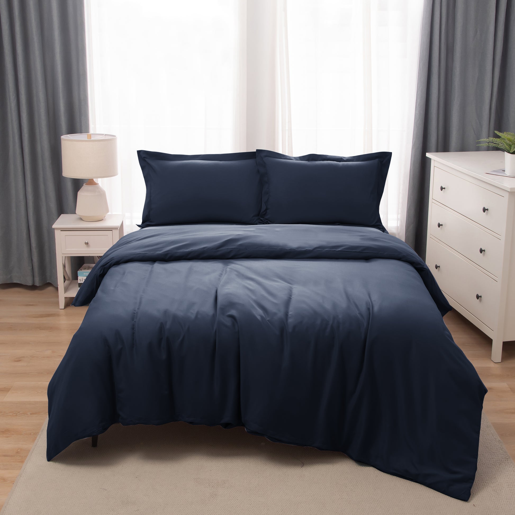 Panax Bedding Premium Microfiber Duvet Cover Set – Multi-Size, Soft, Durable & Easy Care (Navy)