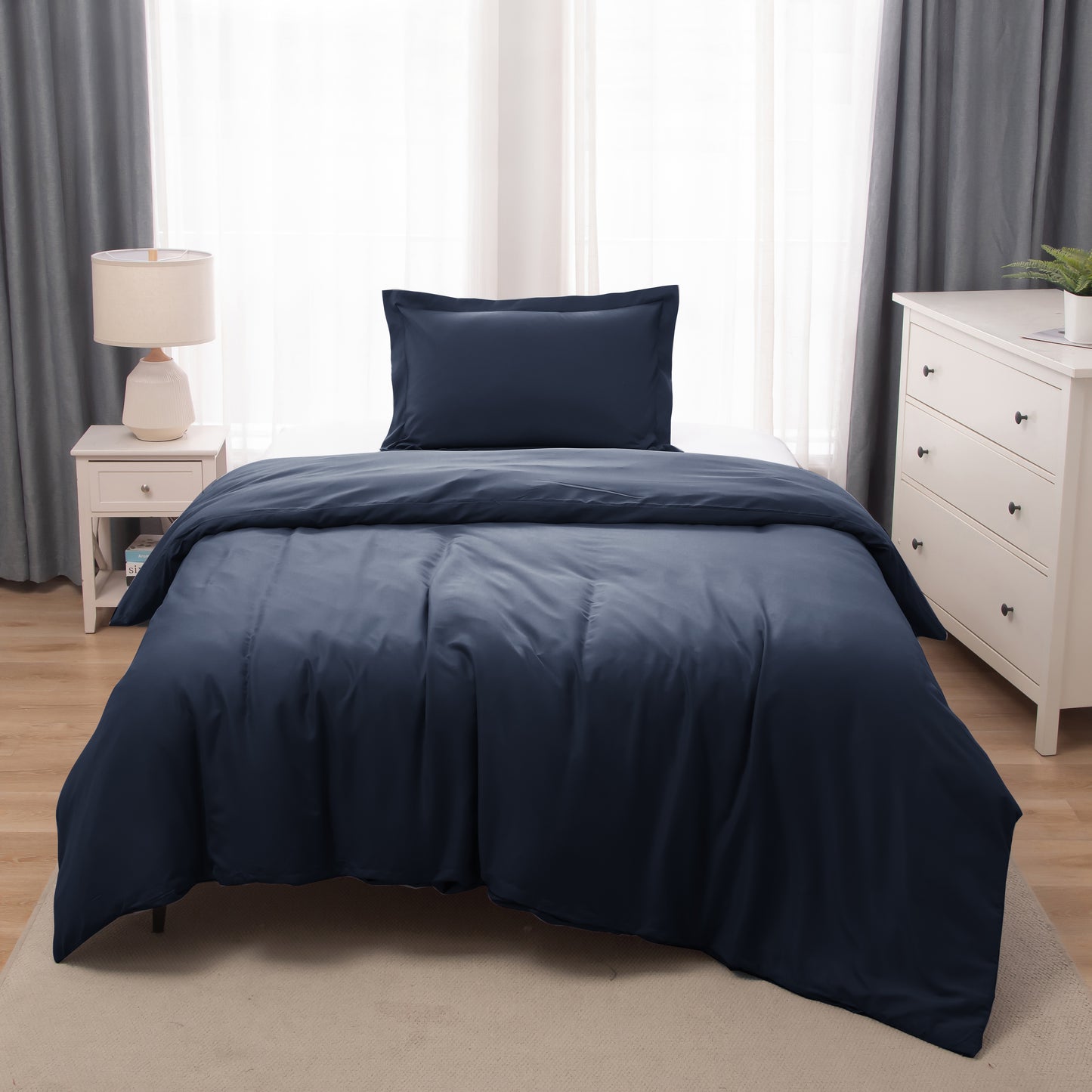 Panax Bedding Premium Microfiber Duvet Cover Set – Multi-Size, Soft, Durable & Easy Care (Navy)