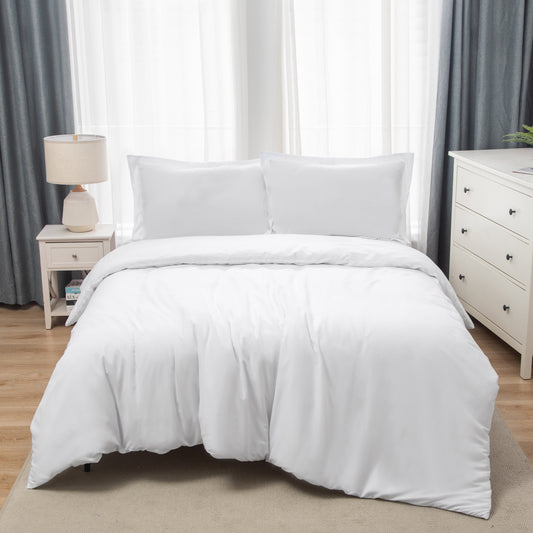 Panax Bedding Premium Microfiber Duvet Cover Set – Multi-Size, Soft, Durable & Easy Care (White)