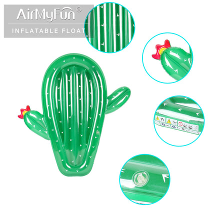 AirMyFun Inflatable Cactus Pool Float 169cm Long