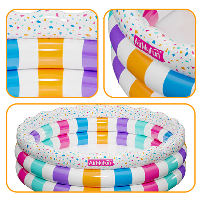 AirMyFun Rainbow Inflatable Kiddie Pool Tub: Splash into Fun