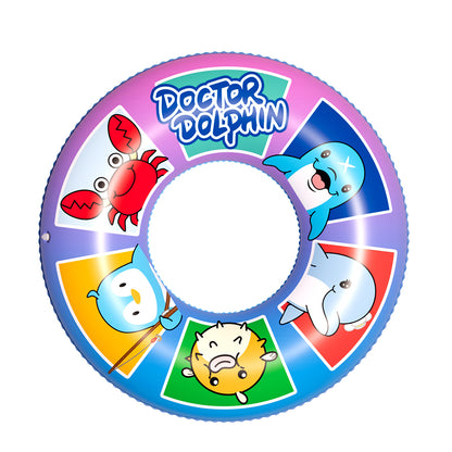 Doctor Dolphin Inflatable Swim Ring 60 cm for 4+ Years – Featuring Fun Designs: Dolphin, Shark, Penguin, and More